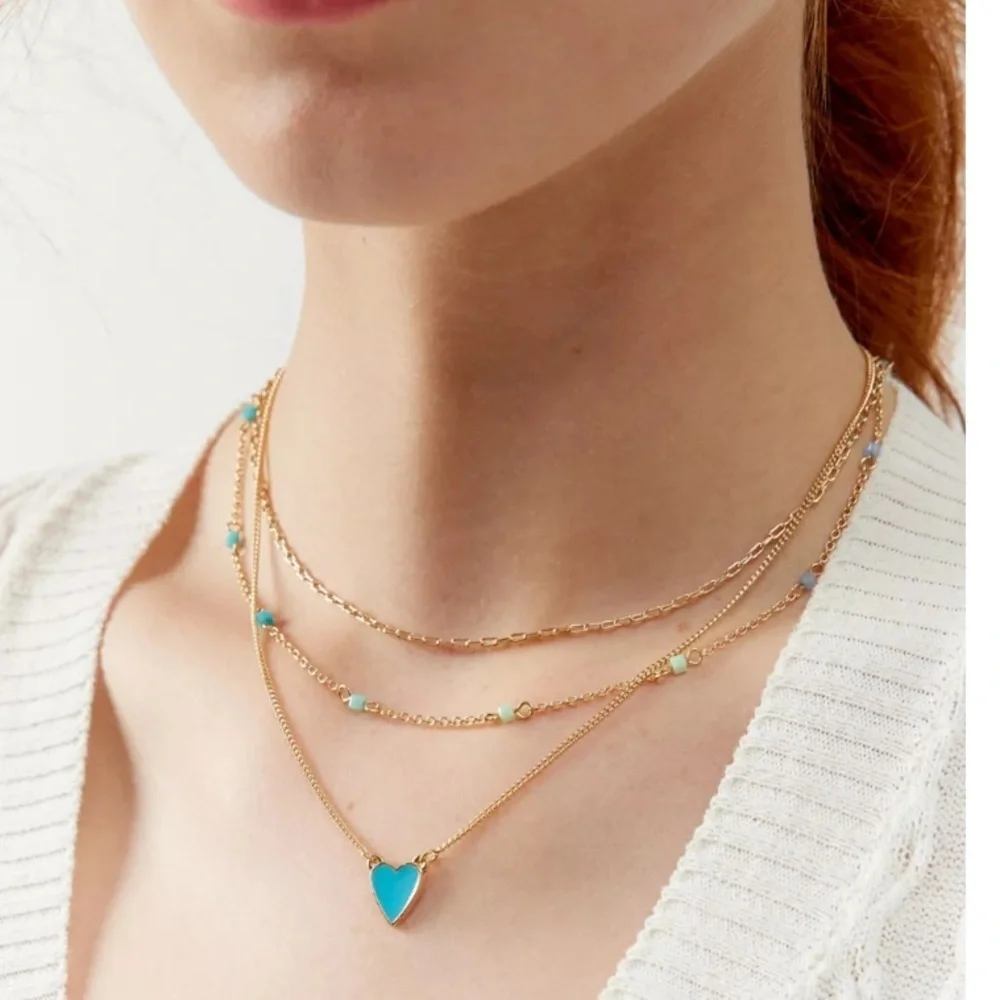 NWT - Urban Outfitters Ashbury Peace And Love Layering Necklace Set